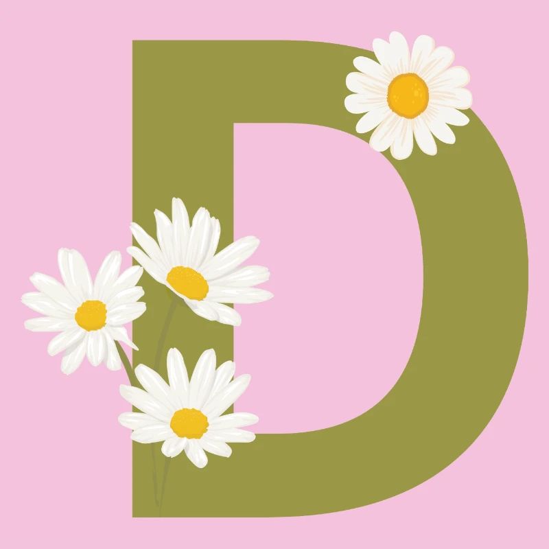 Buchstabe d Grüne Gänseblümchen