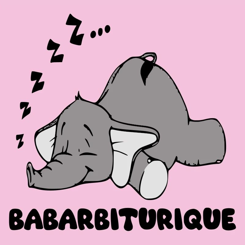 Éléphant Endormi avec le titre babarbiturique