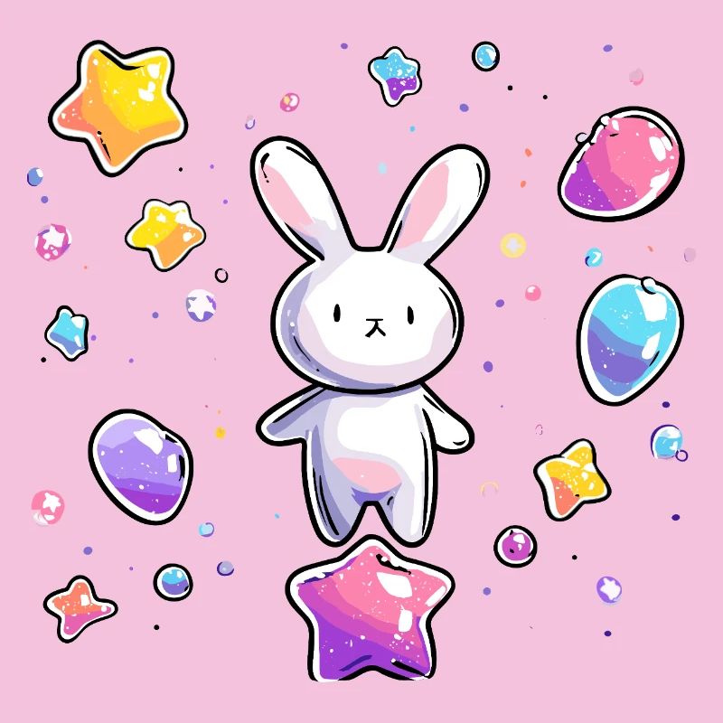 Pastell Bunny Sternenflug