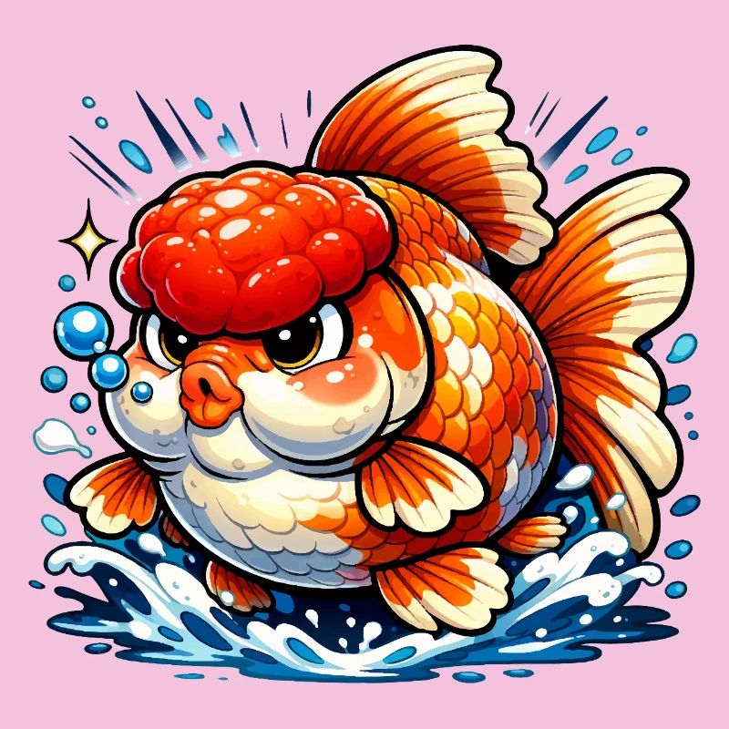 Poisson rouge Oranda gras de haute qualité