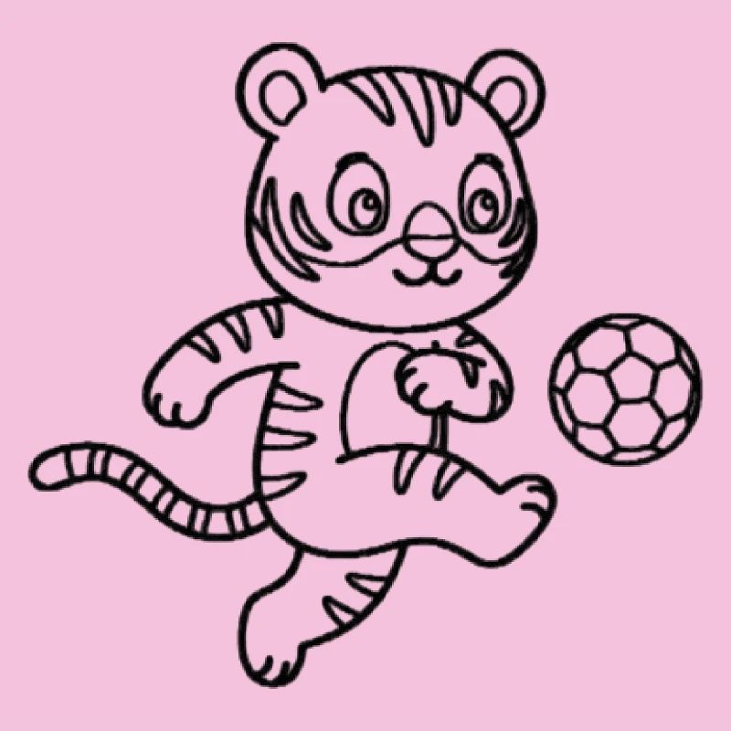 Playful tiger Soccer Charm