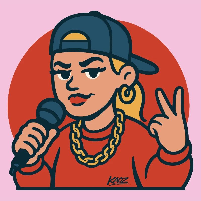Rap-Diva mit Mikrofon