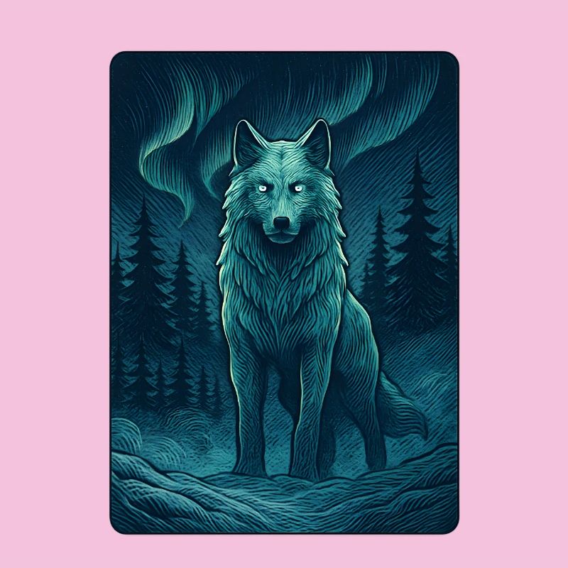 Nordwolf im Nachtwald