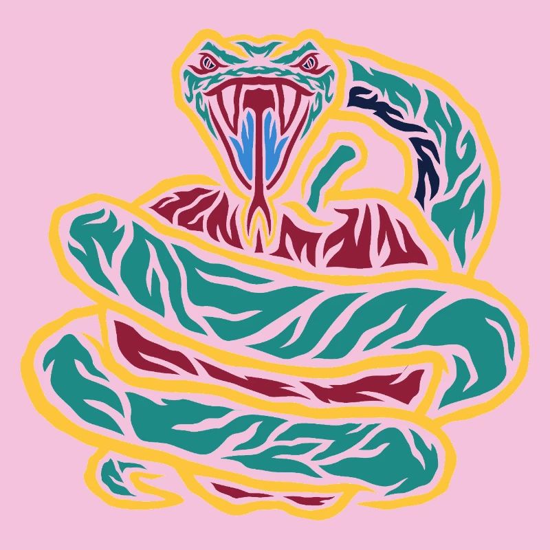 Néon serpent enroulé
