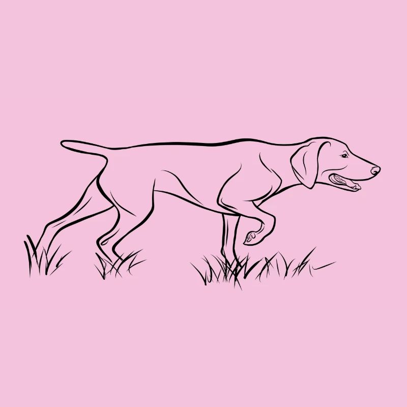 Weimaraner vorstehend