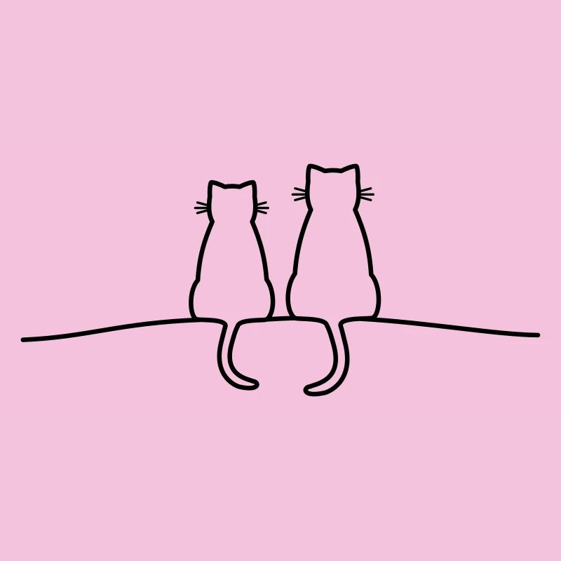 Katzen Silhouette Pärchen Geschenkidee