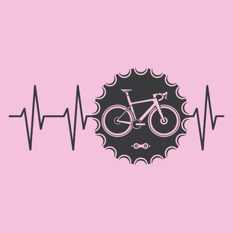 logo de vélo pulse avec pignon Icône de tour de vélo d’équipe