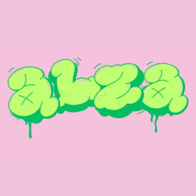 Hellgrünes Design im Graffiti-Stil