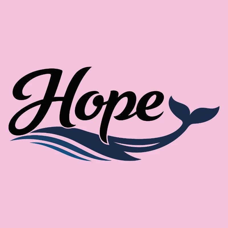 Hope Whale Ocean Wave Logo