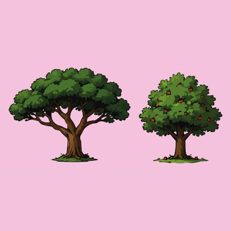 Tree duo apple tree in balance