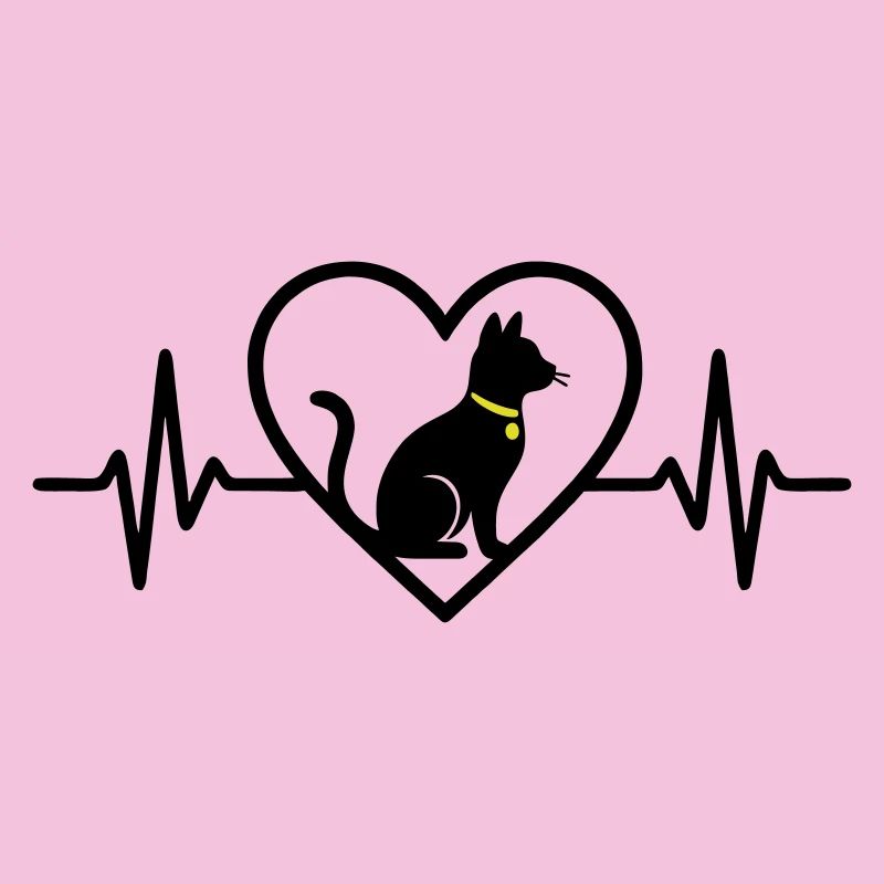 Cat Heart Silhouette Cute Pet Lover Gift