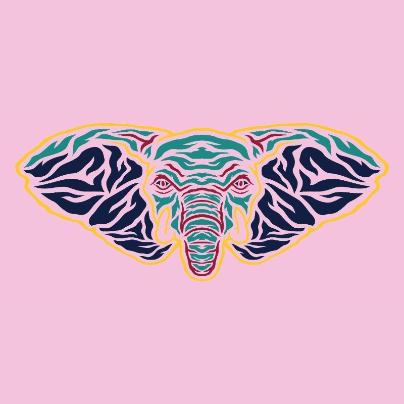 Tête d’éléphant psychédélique