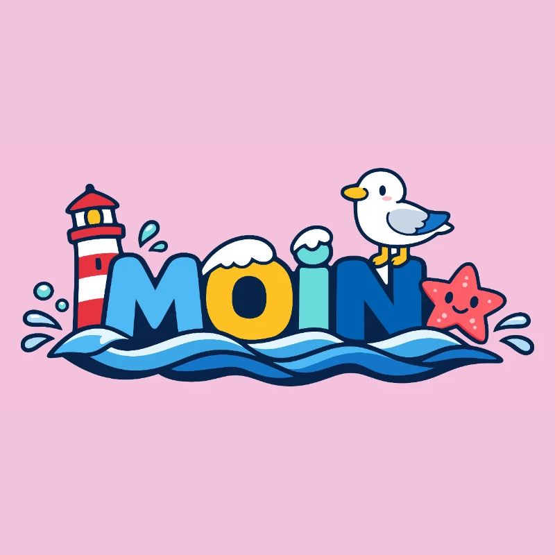 MOIN Seagull Lighthouse Maritime Colorful