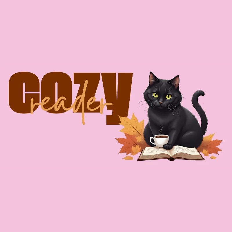 Cozy reader - Herbstlicher Katzenlese-Design