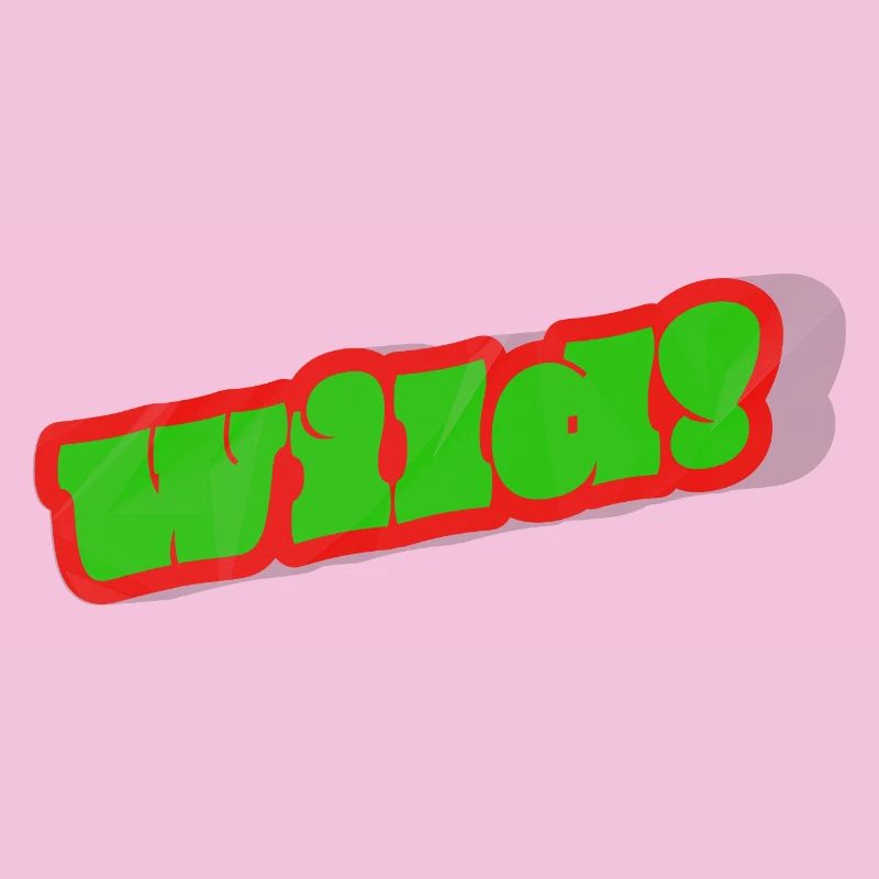 Graffiti wordmark green with red border