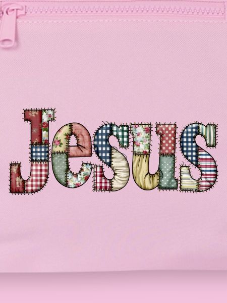 Patchwork Jesus Schriftzug
