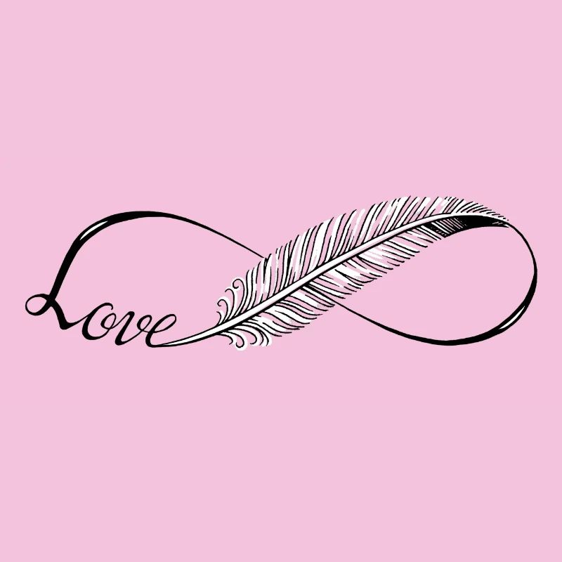 Cute Lines Infinity Love feather