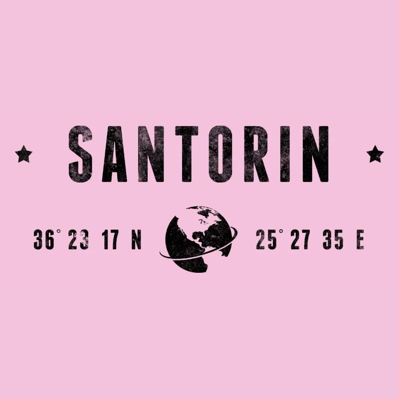 Santorini Stylized Geographical Coordinates