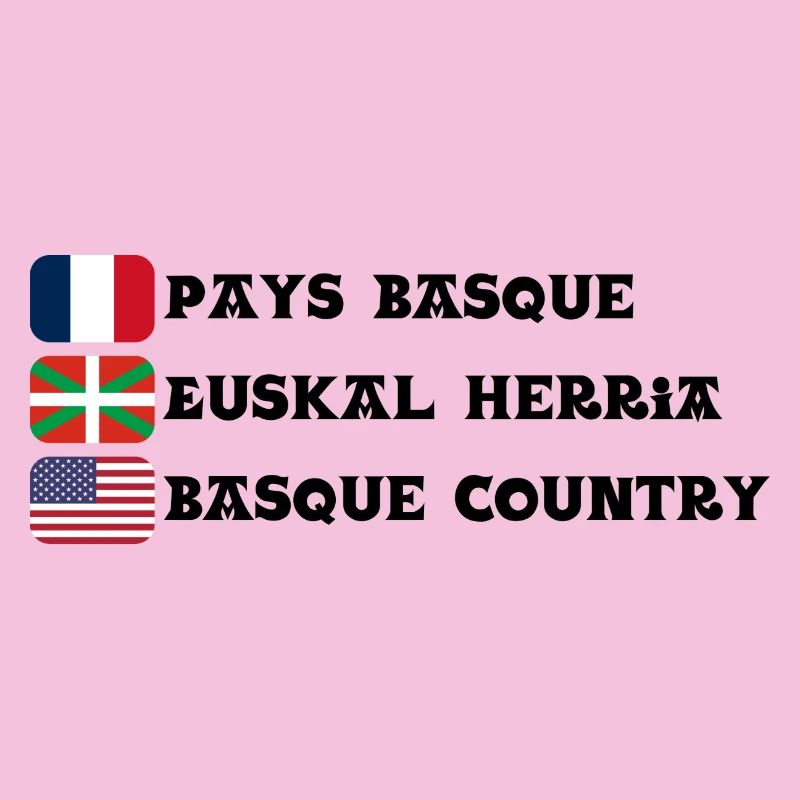 Pays Basque : drapeaux Français, Basque, Américain