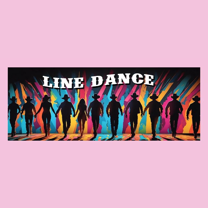 Line dance group dancing