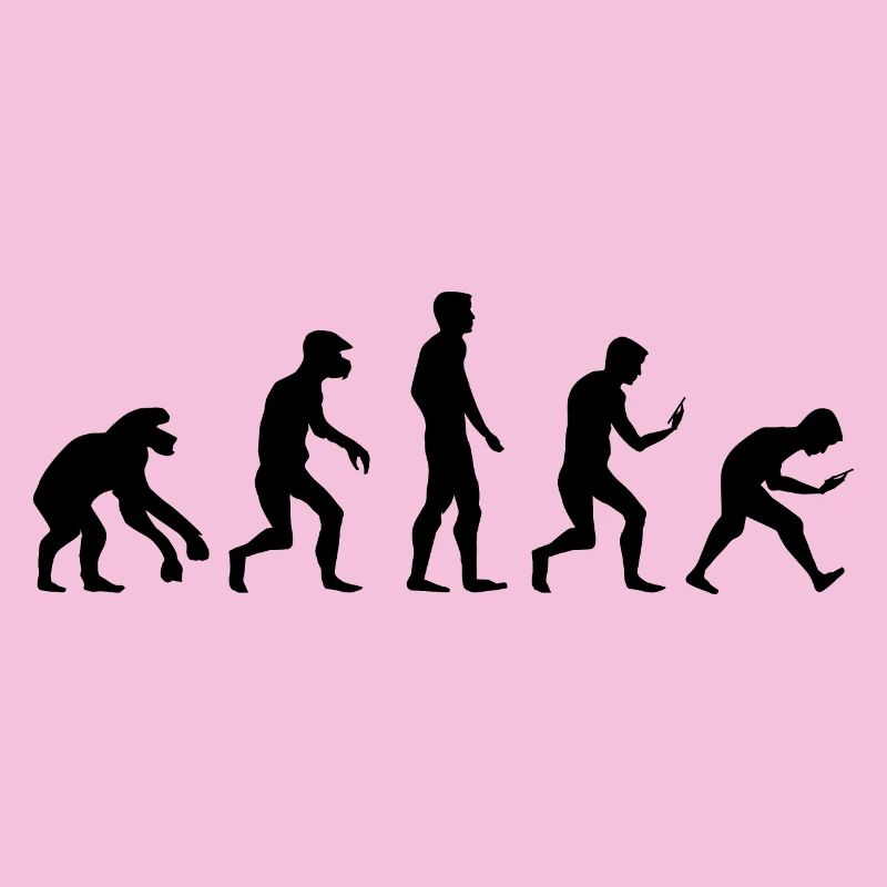 Icône de dépendance au téléphone portable de smartphone drôle d’évolution