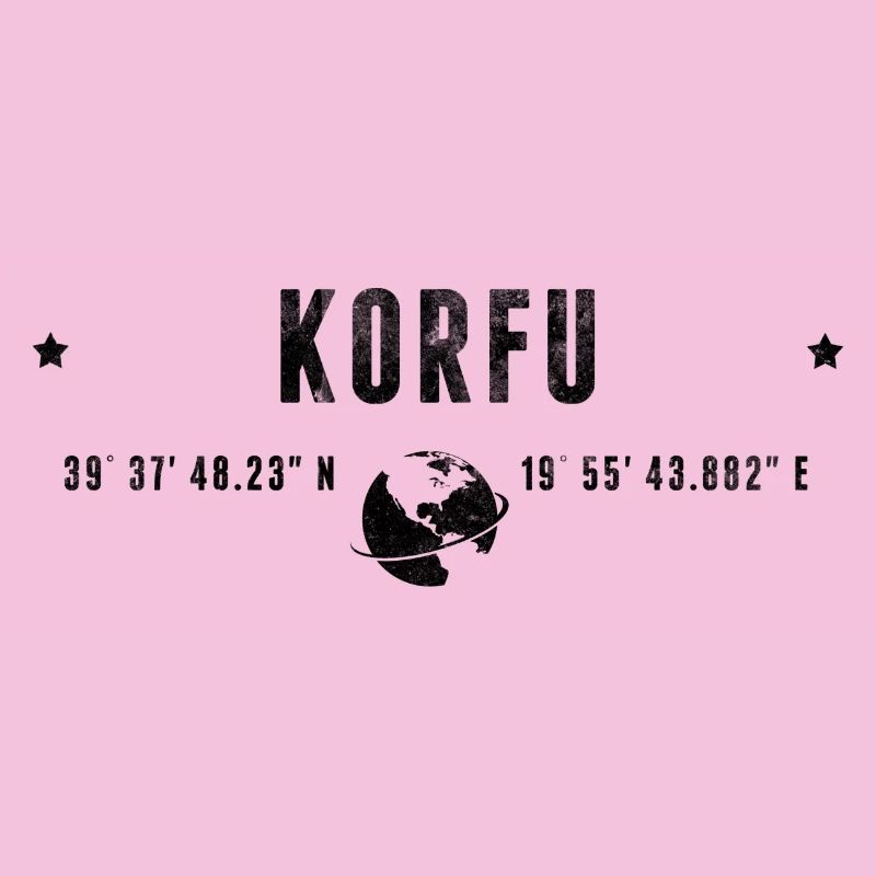 Corfu Stylized Geographical Coordinates