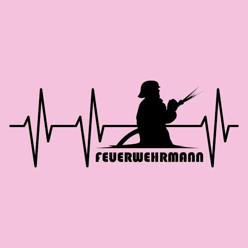 Firefighter Pulse Heartbeat Fire Brigade Symbol