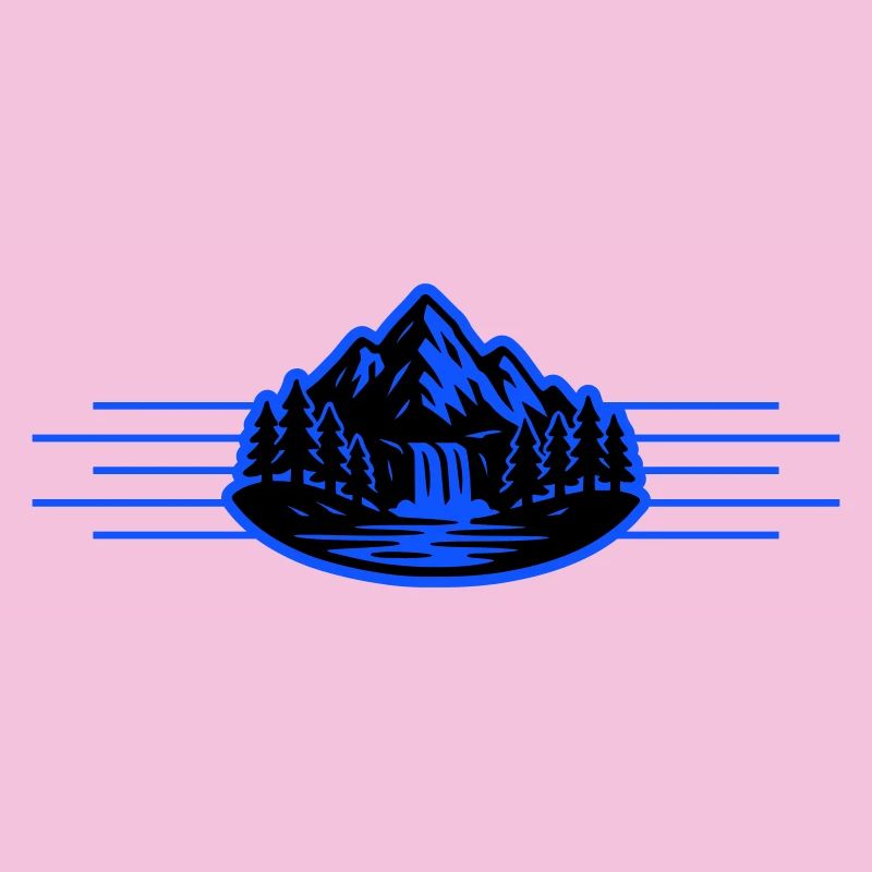 Mountains Landscape Forest Waterfall