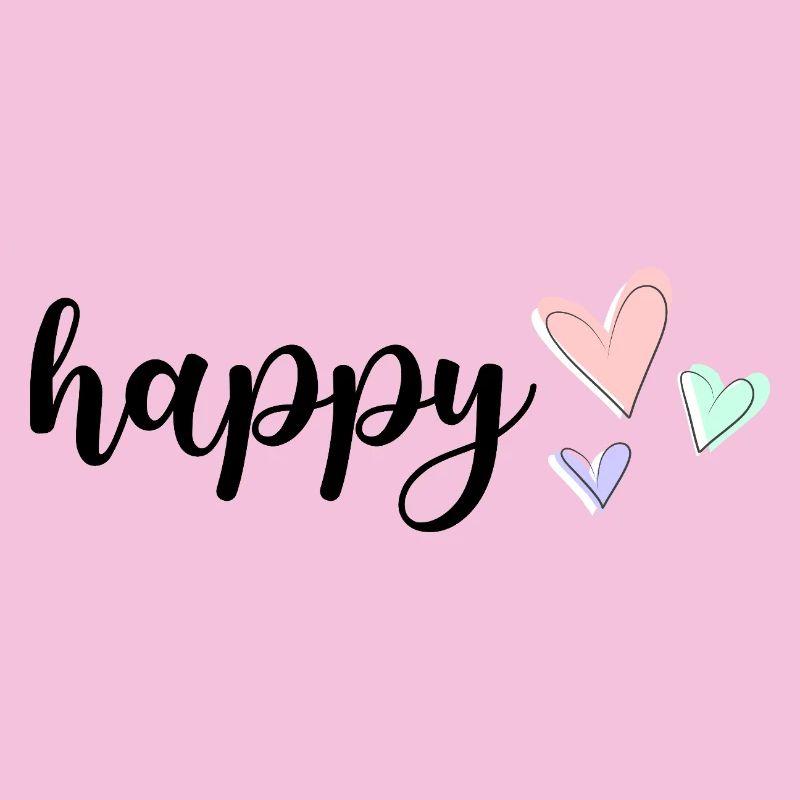 Happy Vibes, Playful Heart Pattern on Pastel