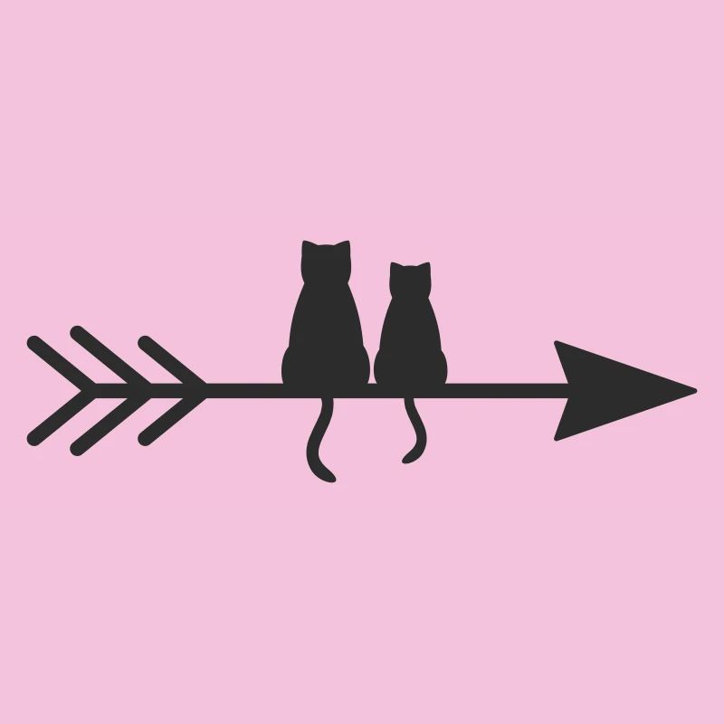 Cats on arrow silhouette