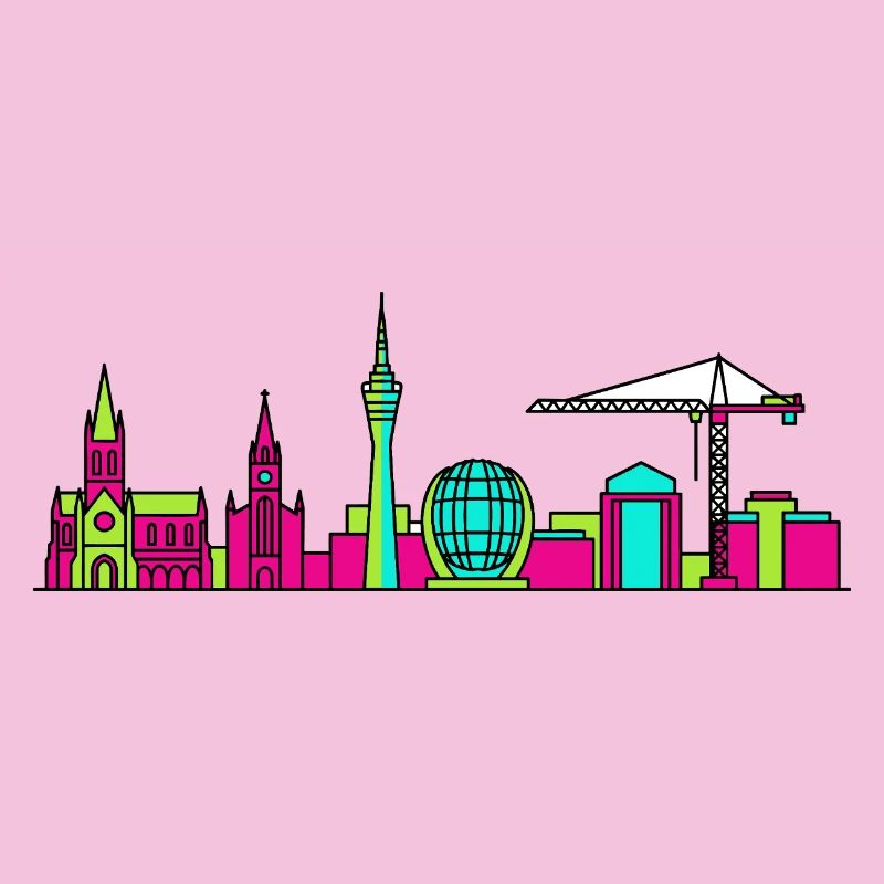 Glasgow City Skyline Clyde Arc Moderne Linienkunst