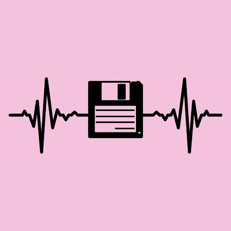 Floppy Disk Heart Line