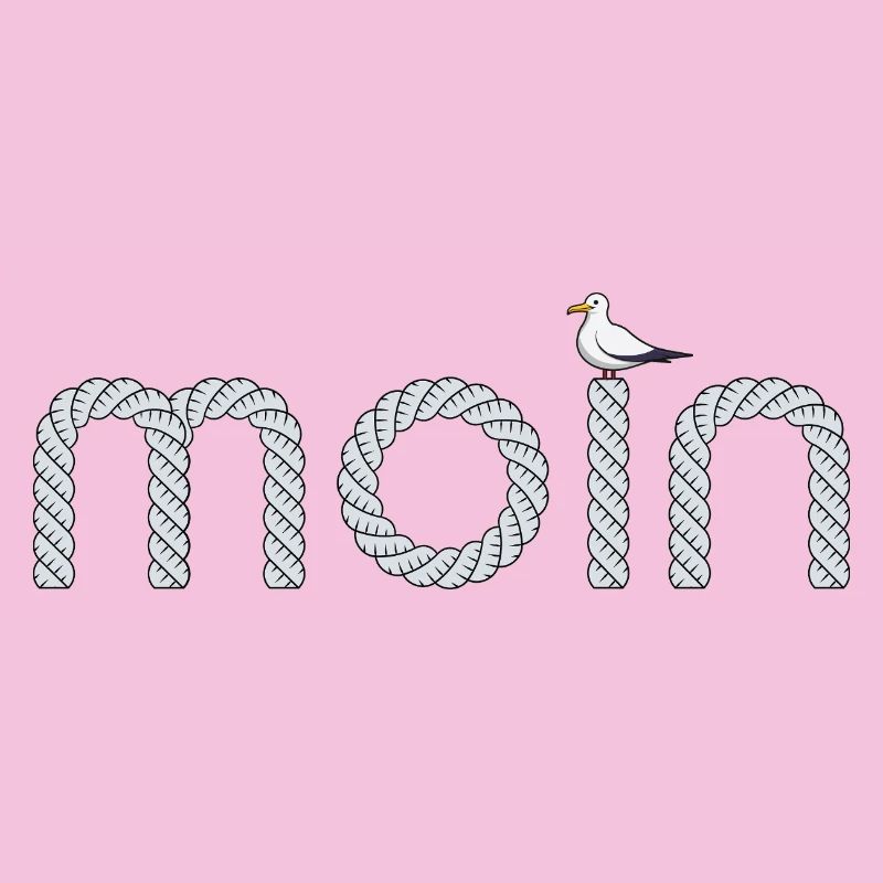 Moin Schriftzug mit kleiner Möwe