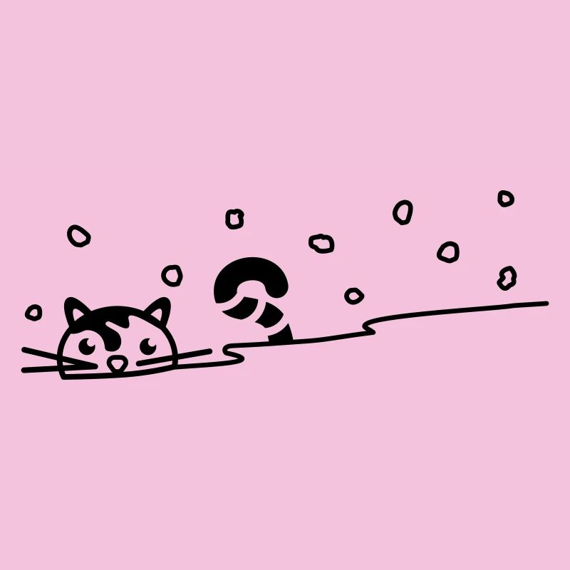 Cute cat in the snow