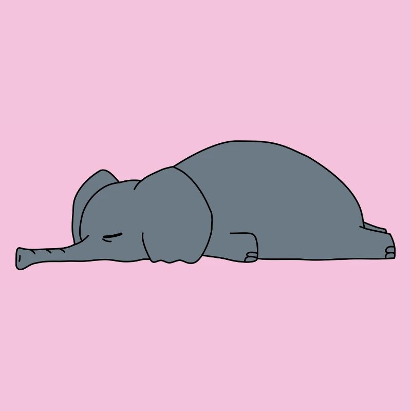 Lazy Elephant Sleeping Funny Sarcasm Animal Design