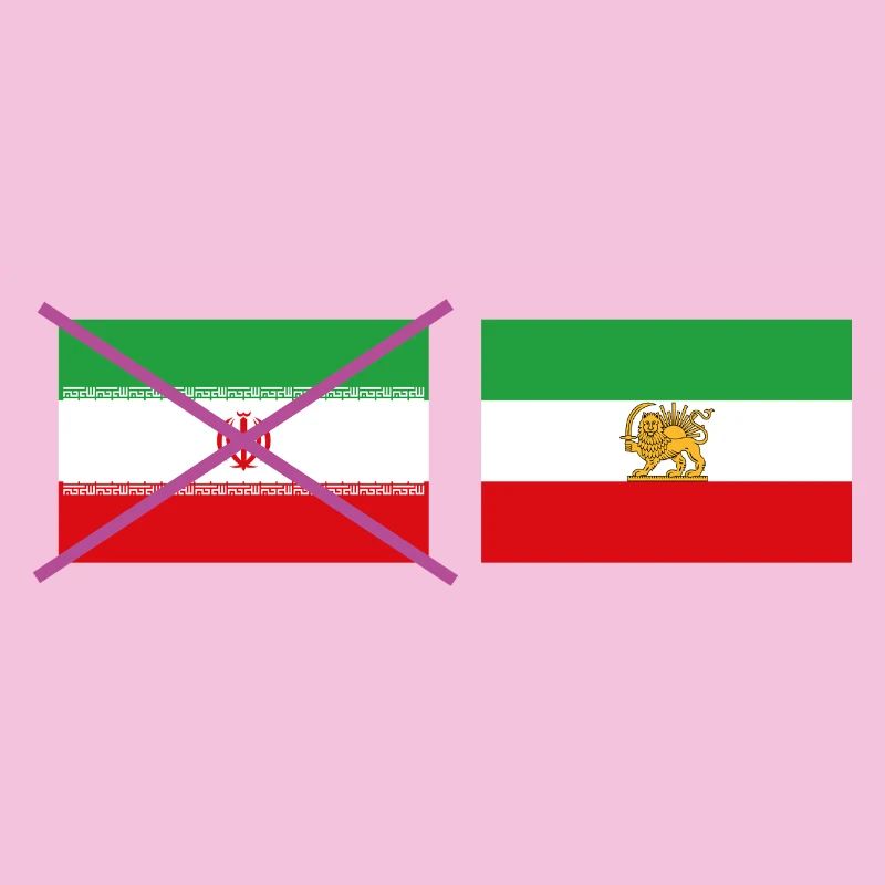 Drapeau traversant l’Iran – arrêt croisé graphique