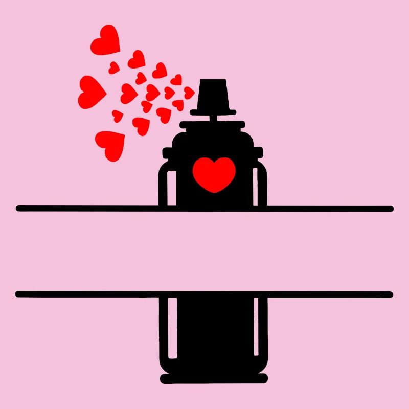 Spray can spraying red hearts