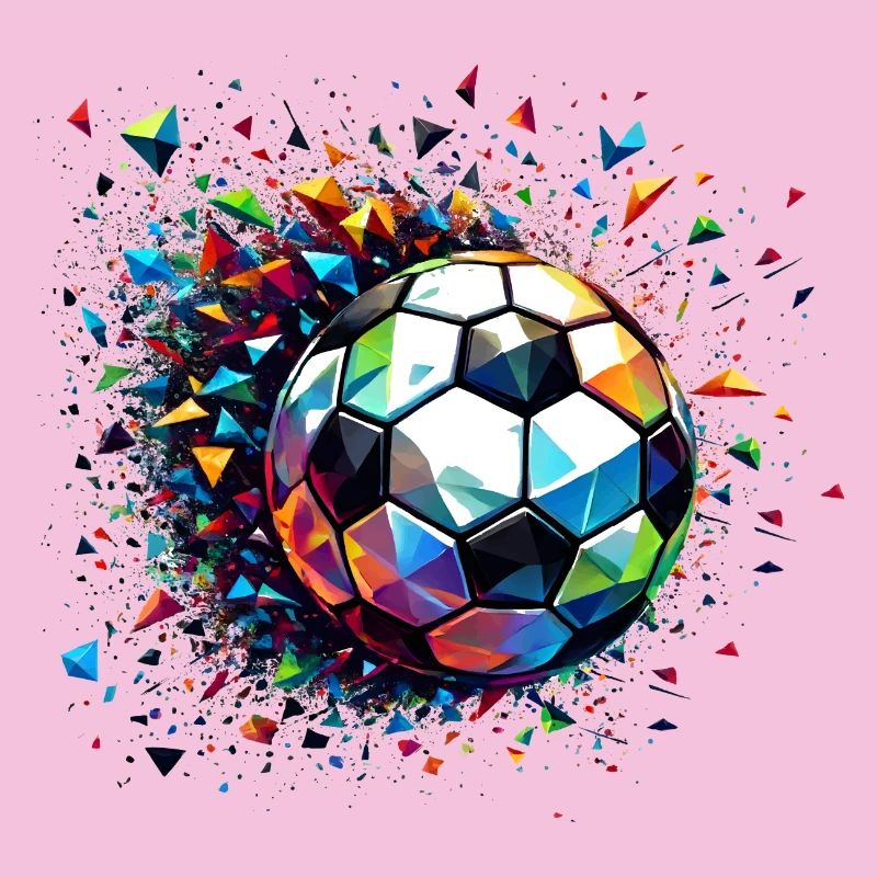 Bunt dynamisches Fußball Motiv mit Lichtreflexe
