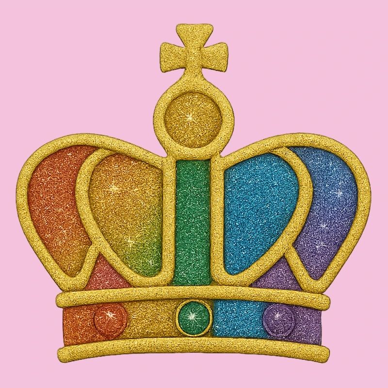 Bunt Glitzer Kronen-Design