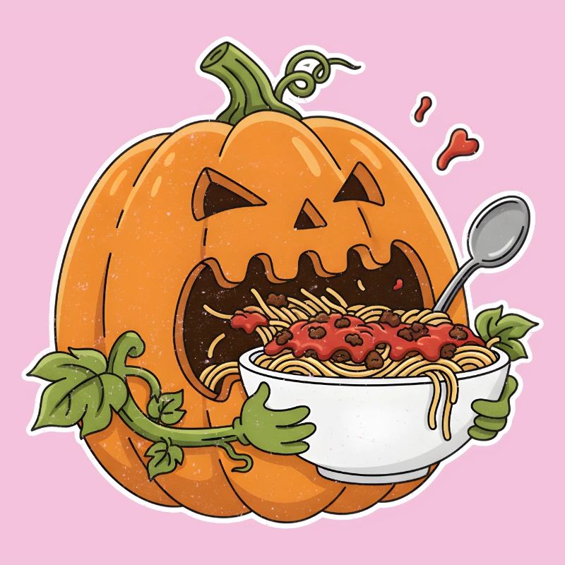 Halloween pumpkin with pasta fun design