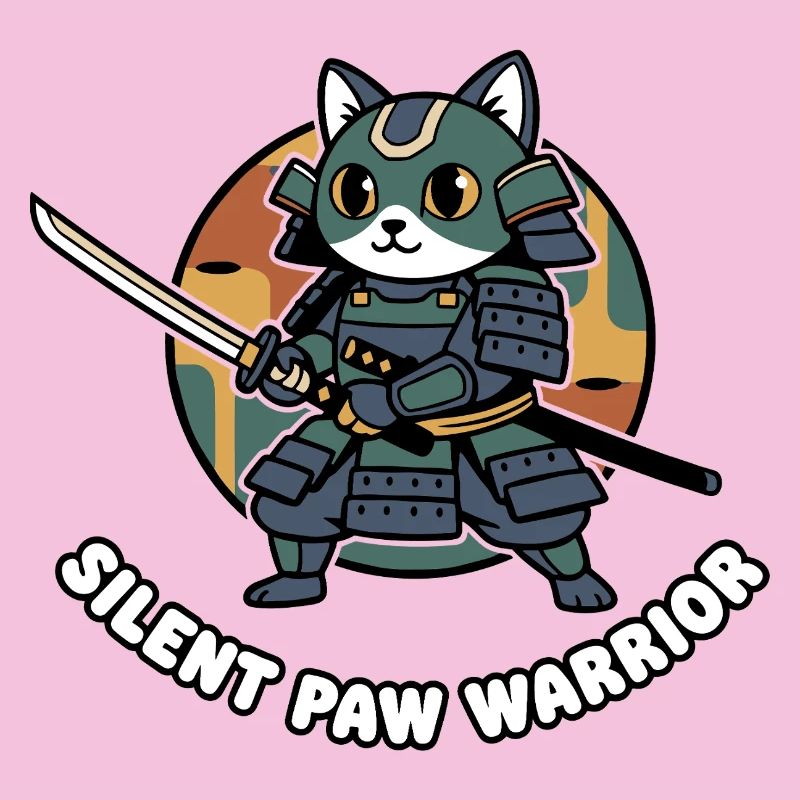 Silent Paws Samouraï Guerrier Chat