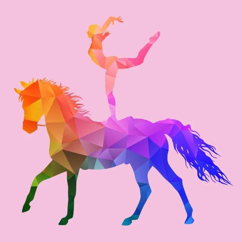 Acrobaties de saut Cheval d’équitation coloré