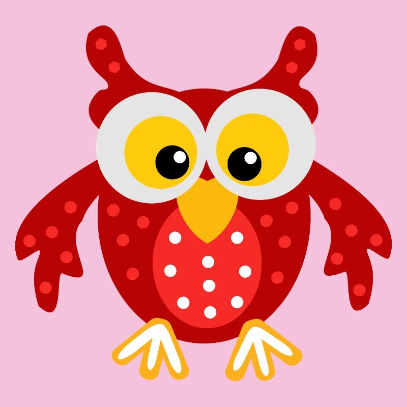 La chouette rouge aux points