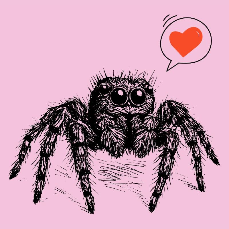 Springspinne mit Herz