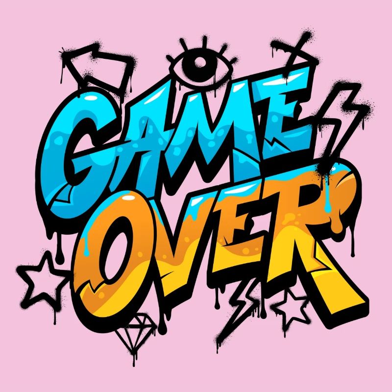Game Over Graffiti Splash Tee