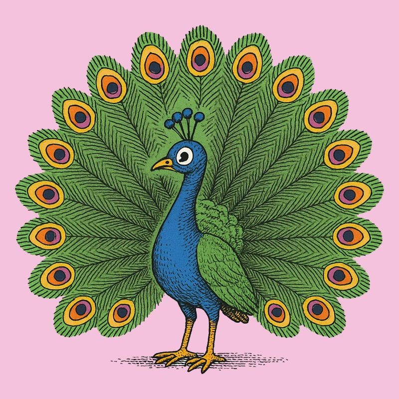 Peacock Colourful Crest
