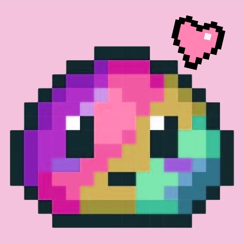 Pixel Farbexplosion Herz 8 Bit Retro Style 