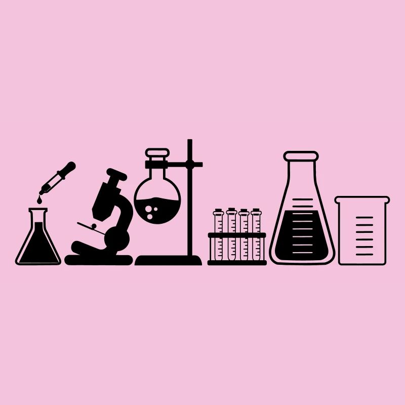 Laboratoire avec bocaux, microscope et tubes