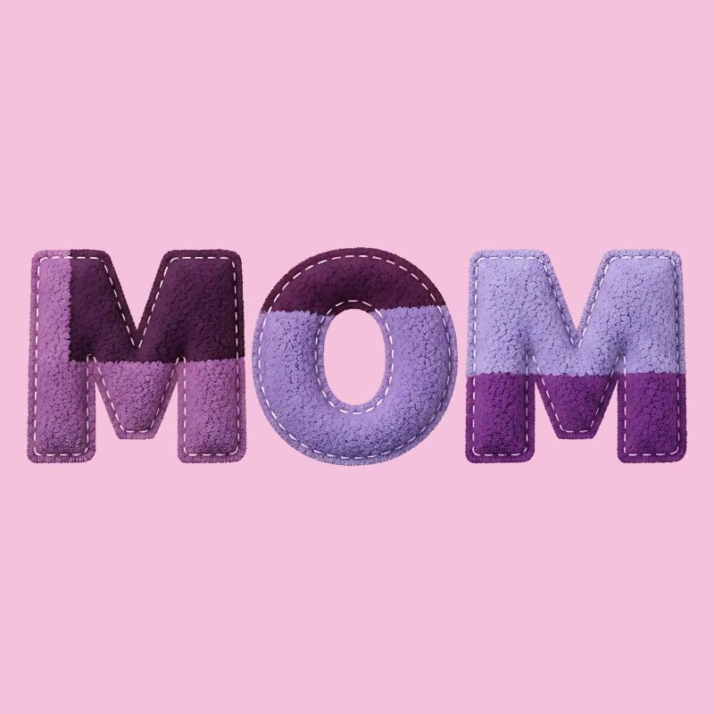 Mom Patchwork FontTypography Purple Statement