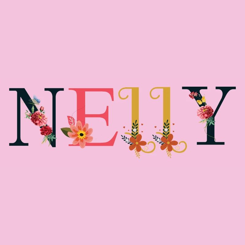 Nom NELLY décoré de fleurs